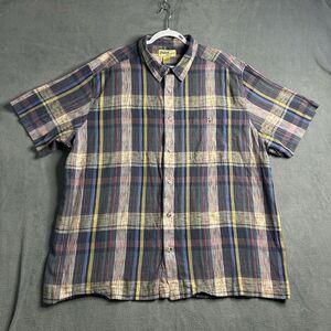 Orton Brothers Shirt Mens Size 3XL Short Sleeve Button Down Plaid‎ Lightweight